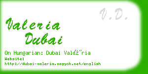 valeria dubai business card